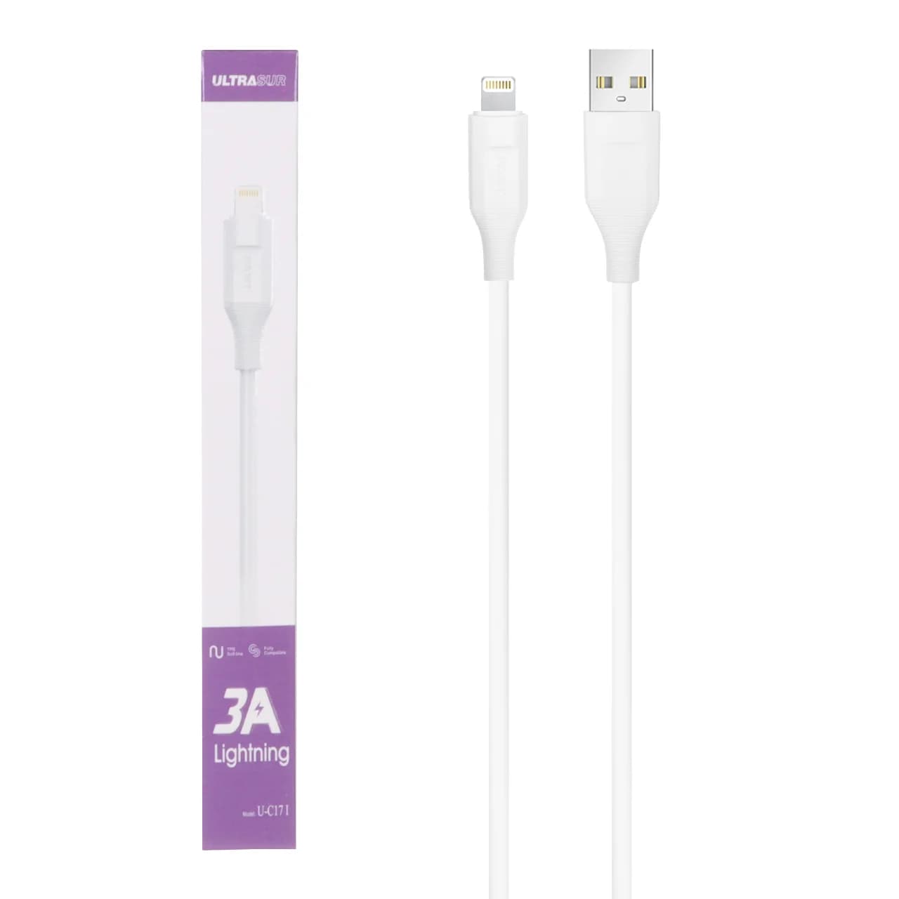کابل شارژ فست آیفون UltraSUR مدل U-C17I – سفید