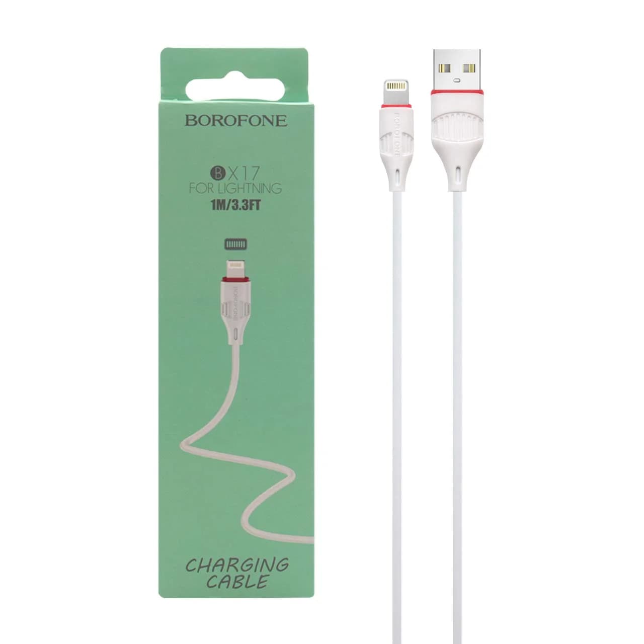 کابل شارژ آیفون Borofone مدل BX17-سفید (گارانتی شش ماهه نیکان همراه)