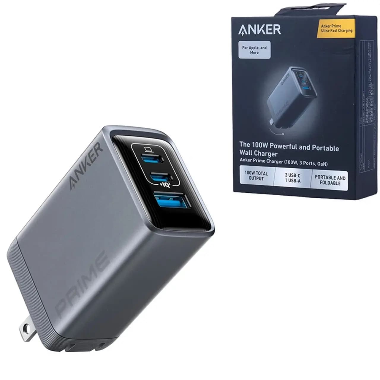 شارژر دیواری PD و فست سه پورت Anker مدل A2688641 100W – مشکی (گارانتی 6 ماهه شرکتی)