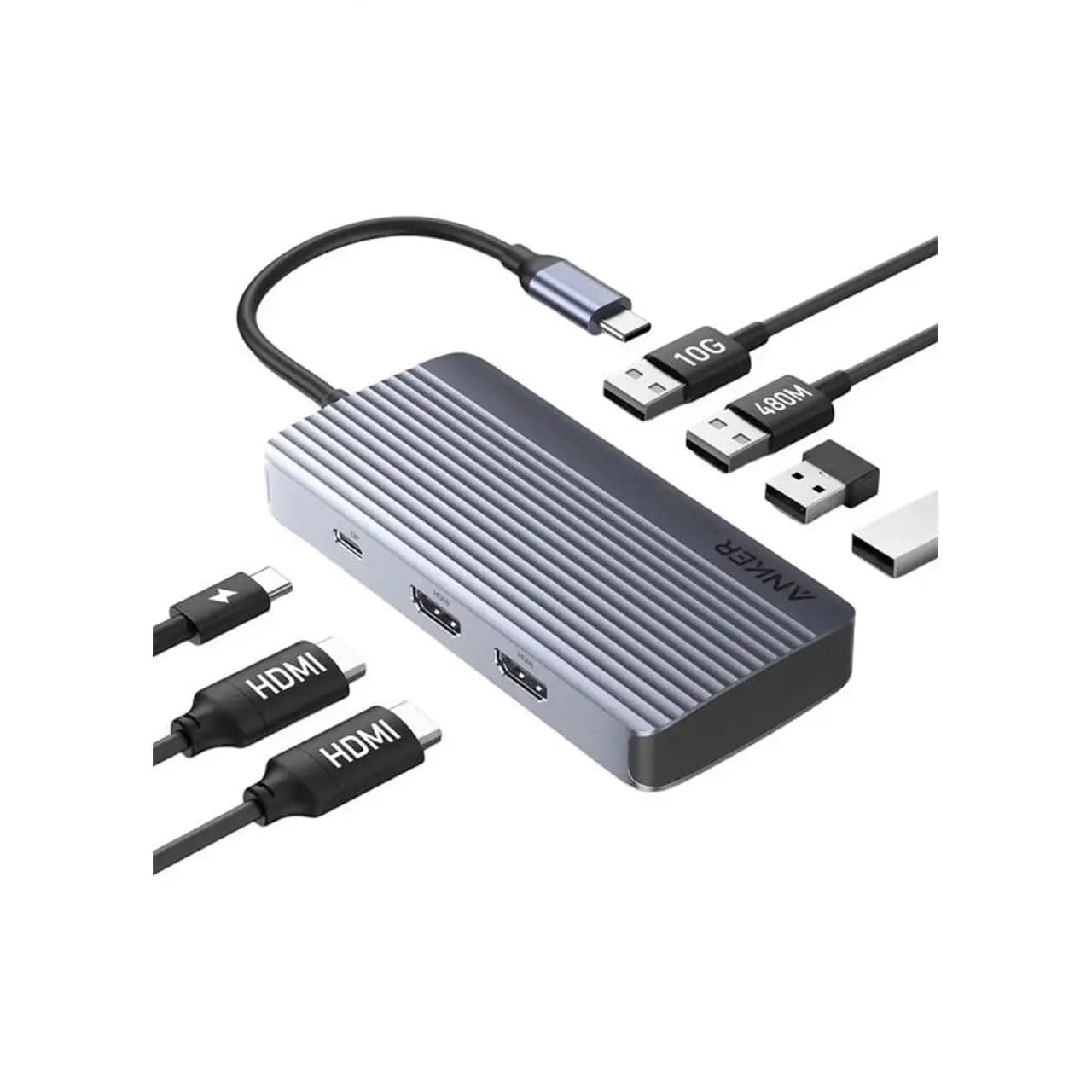 هاب 7 پورت Anker مدل A8374AA1 – خاکستری (گارانتی 6 ماهه شرکتی)