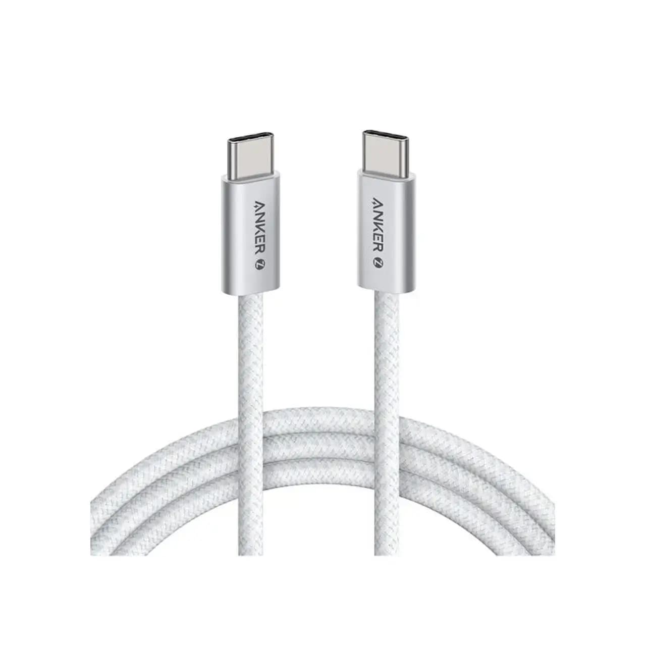 کابل شارژ فست 1.8 متری Anker Type-C to Type-C مدل A8060H22 240W – سفید (گارانتی 6 ماهه شرکتی)