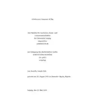 دانلود کتاب A reference grammar of Oko: A West Benue-Congo language of North-Central Nigeria – گرامر مرجع Oko: زبان غربی…