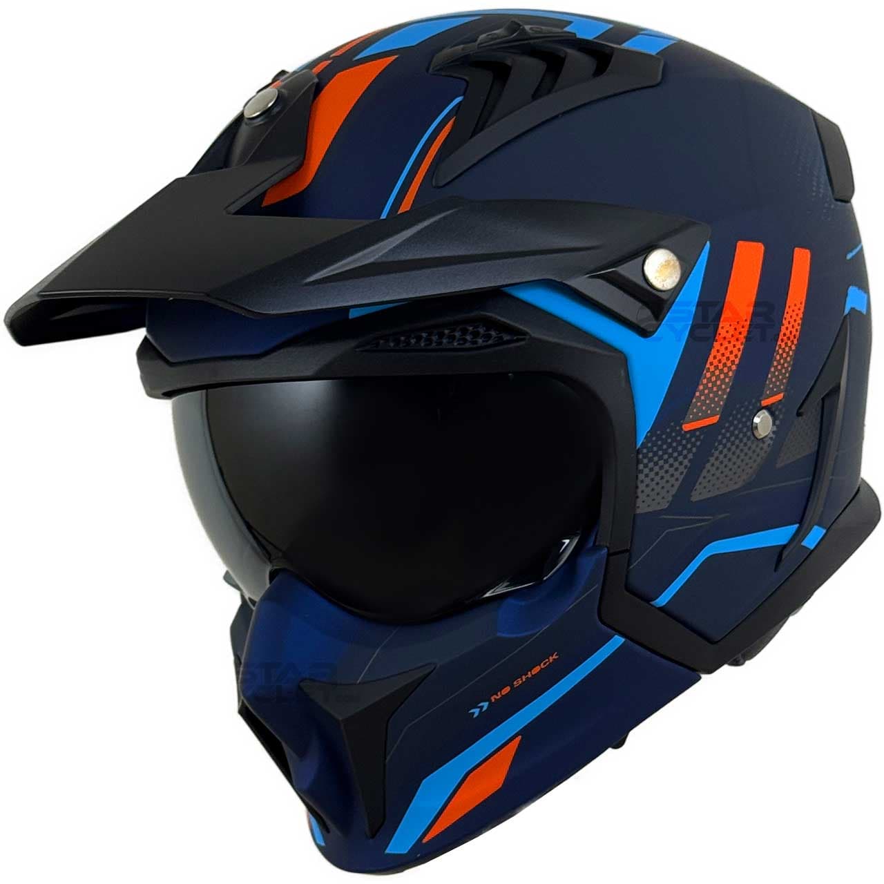 کلاه کاسکت فک جدا RAPIDO مدل 890 MATT-BLUE