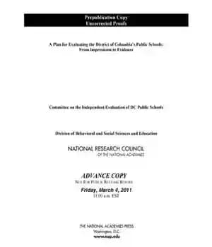 دانلود کتاب A Plan for Evaluating the District of Columbia’s Public Schools: From Impressions to Evidence – طرحی برای ارزیابی…