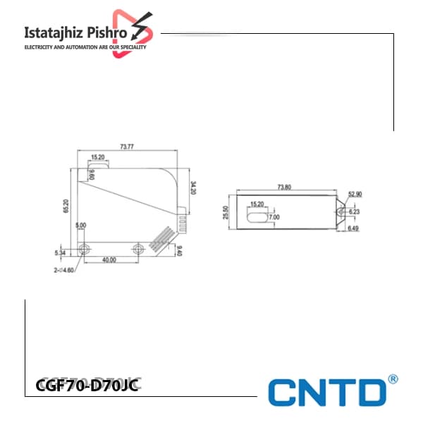 سنسور نوری مکعبی CNTD مدل CGF70‑D70J — تصویر ۲