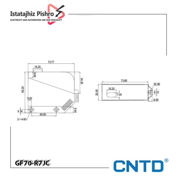 سنسور نوری مکعبی CNTD مدل CGF70‑R7J — تصویر ۲