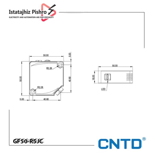 سنسور نوری مکعبی CNTD مدل CGF70‑R5J — تصویر ۲