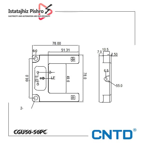 سنسور نوری مدل CGU50-50PC برند CNTD — تصویر ۲