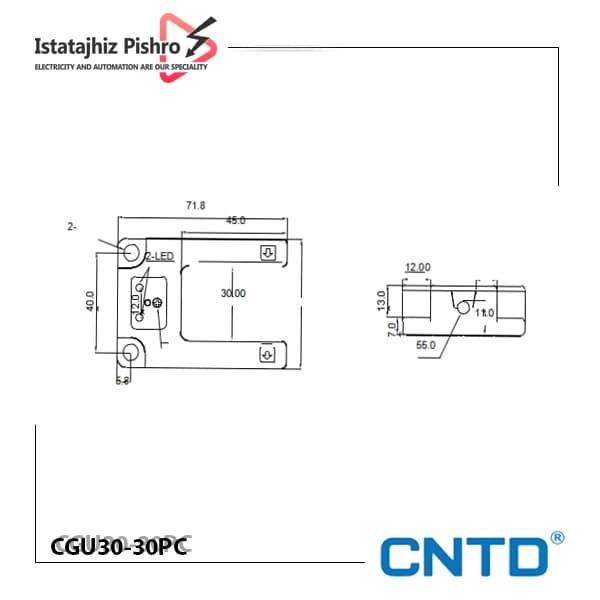 سنسور نوری U شکل CNTD مدل CGU30-30PC — تصویر ۲