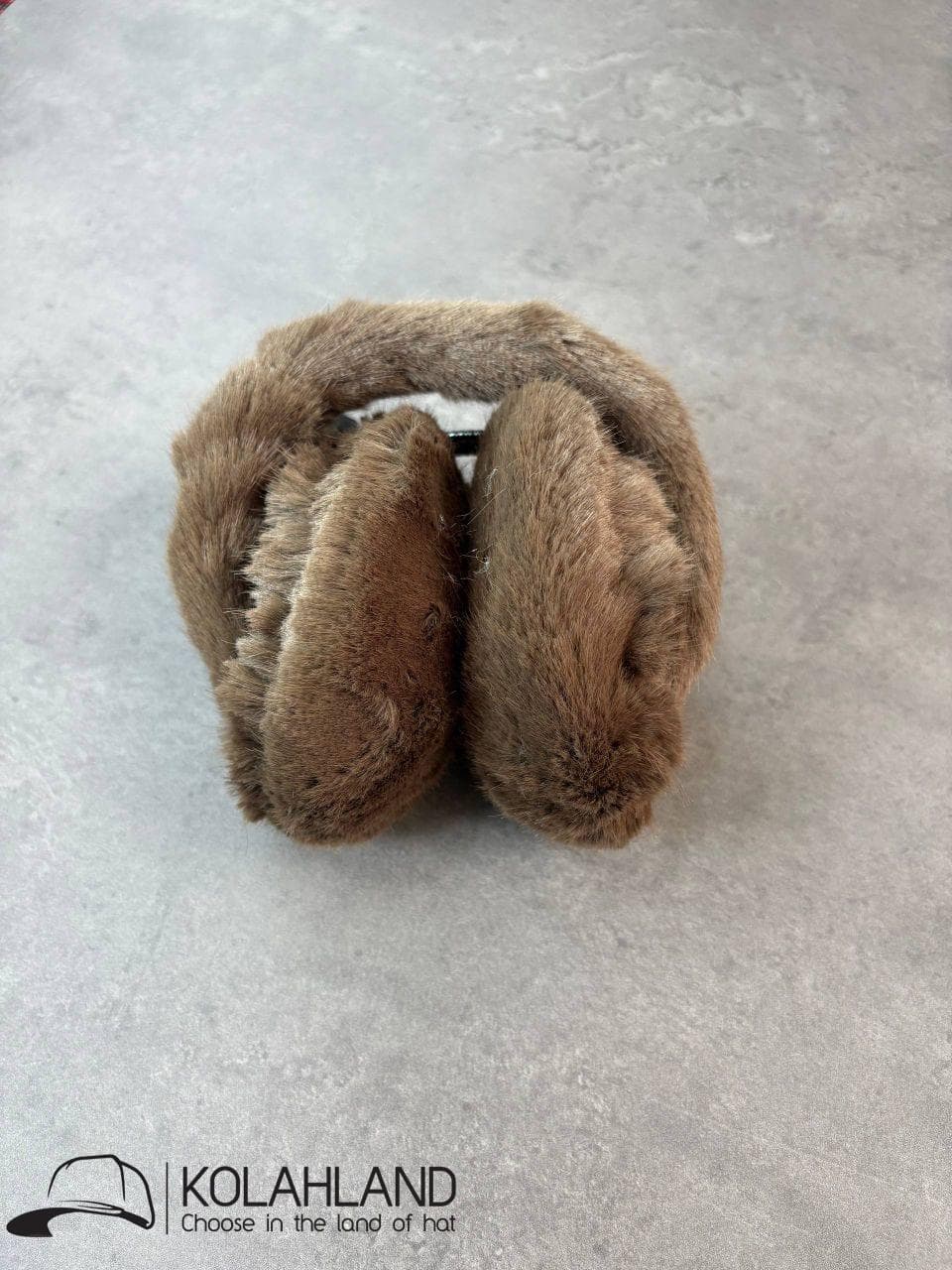 گوشگیر خزی موهر زنانه زمستانی رنگ قهوه ای — تصویر ۳