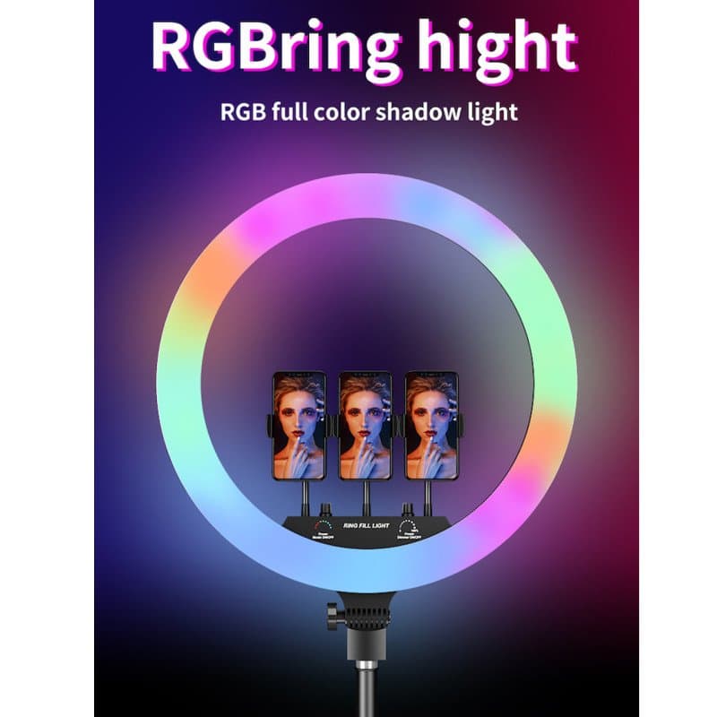 رینگ لایت مدل PA14 RGB LED Soft Ring Light