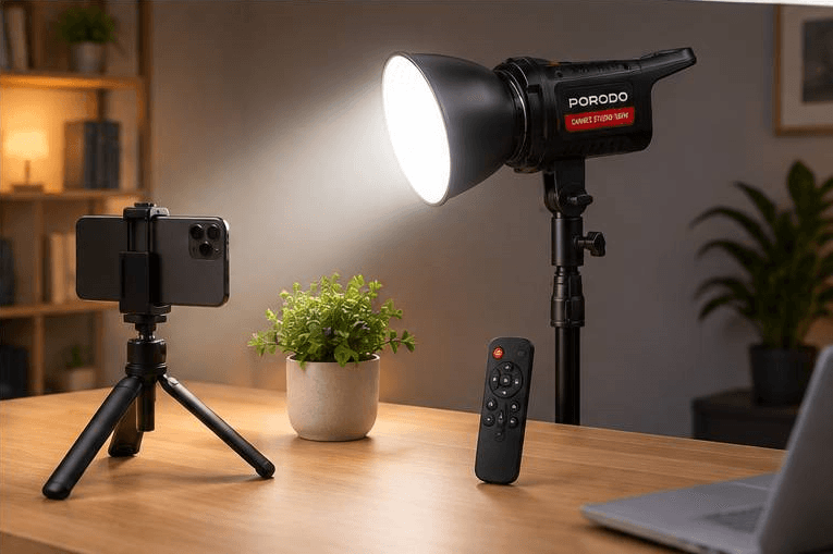 پروژکتور نور ثابت LED استودیویی Porodo Cannes Studio 100W