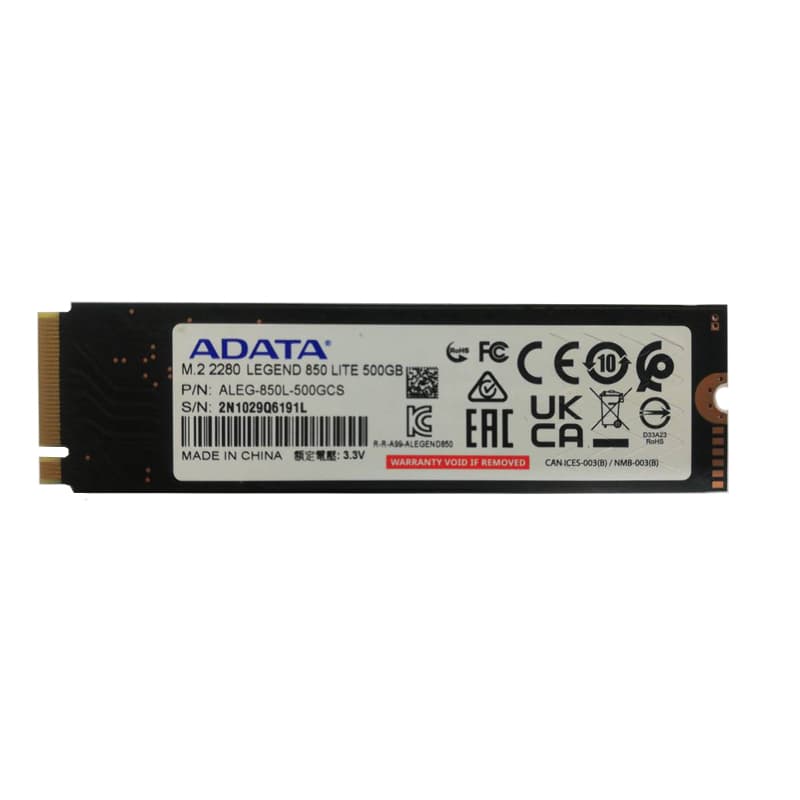 اس اس دی ADATA LEGEND 850 LITE 500G M.2 SATA استوک — تصویر ۲