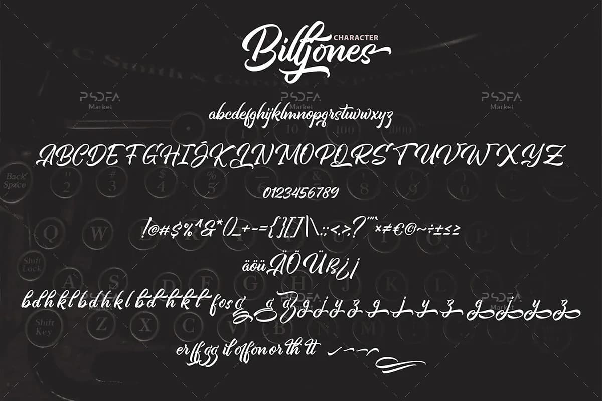 براش فونت دستنویس Billjones — تصویر ۶
