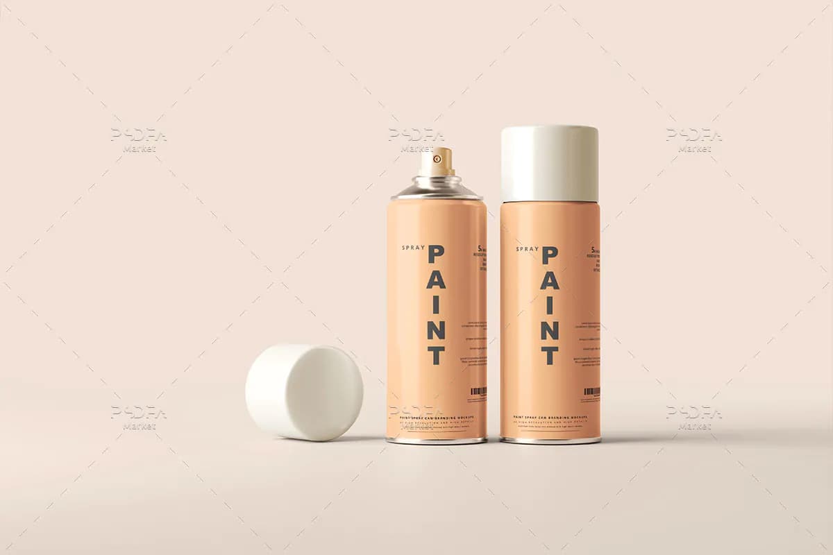 موکاپ قوطی اسپری رنگ — تصویر ۵