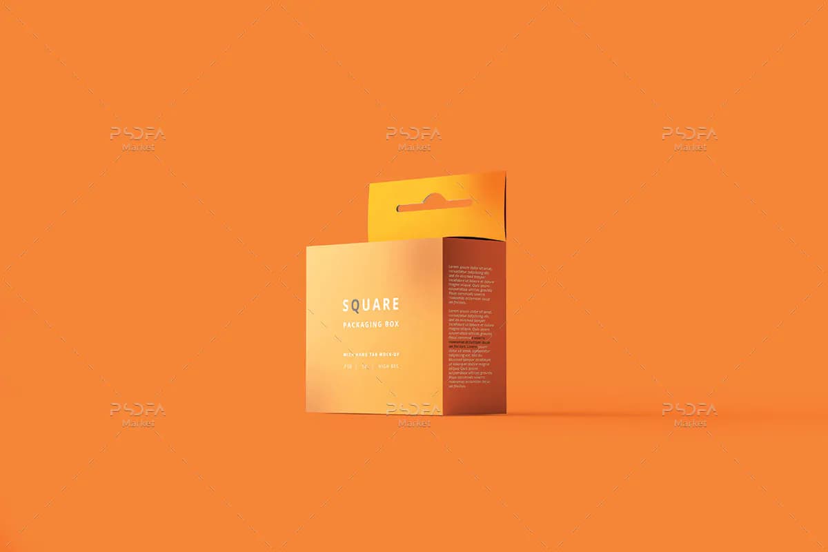 موکاپ جعبه آویزدار بسته بندی محصول — تصویر ۲