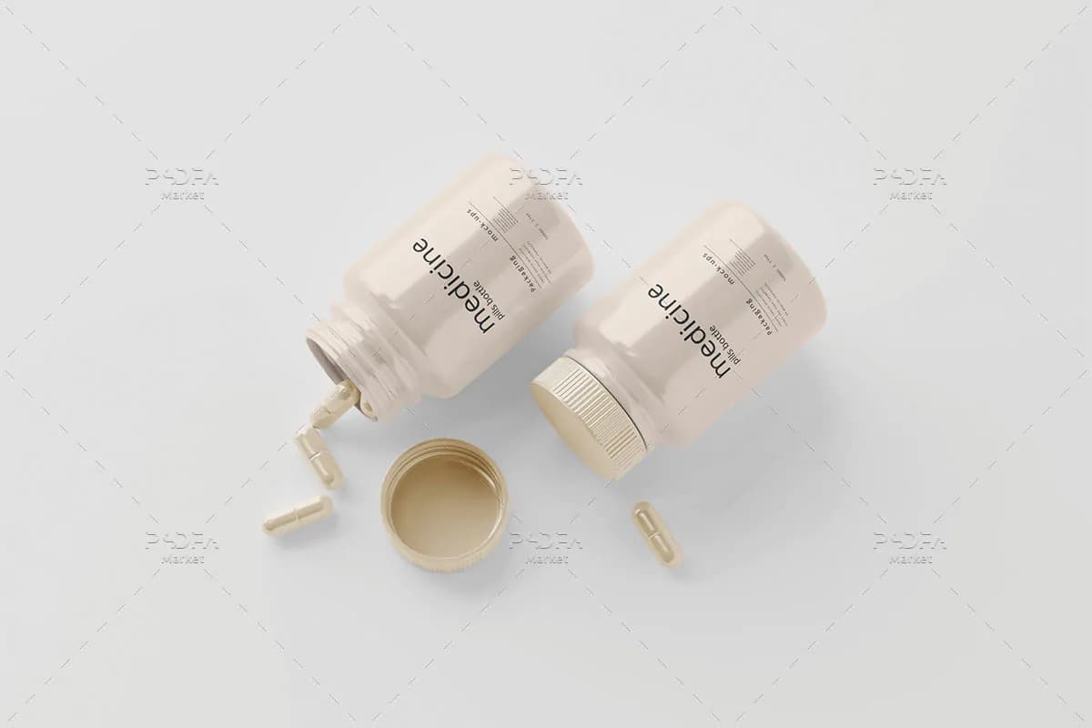 موکاپ قوطی کپسول دارویی — تصویر ۲