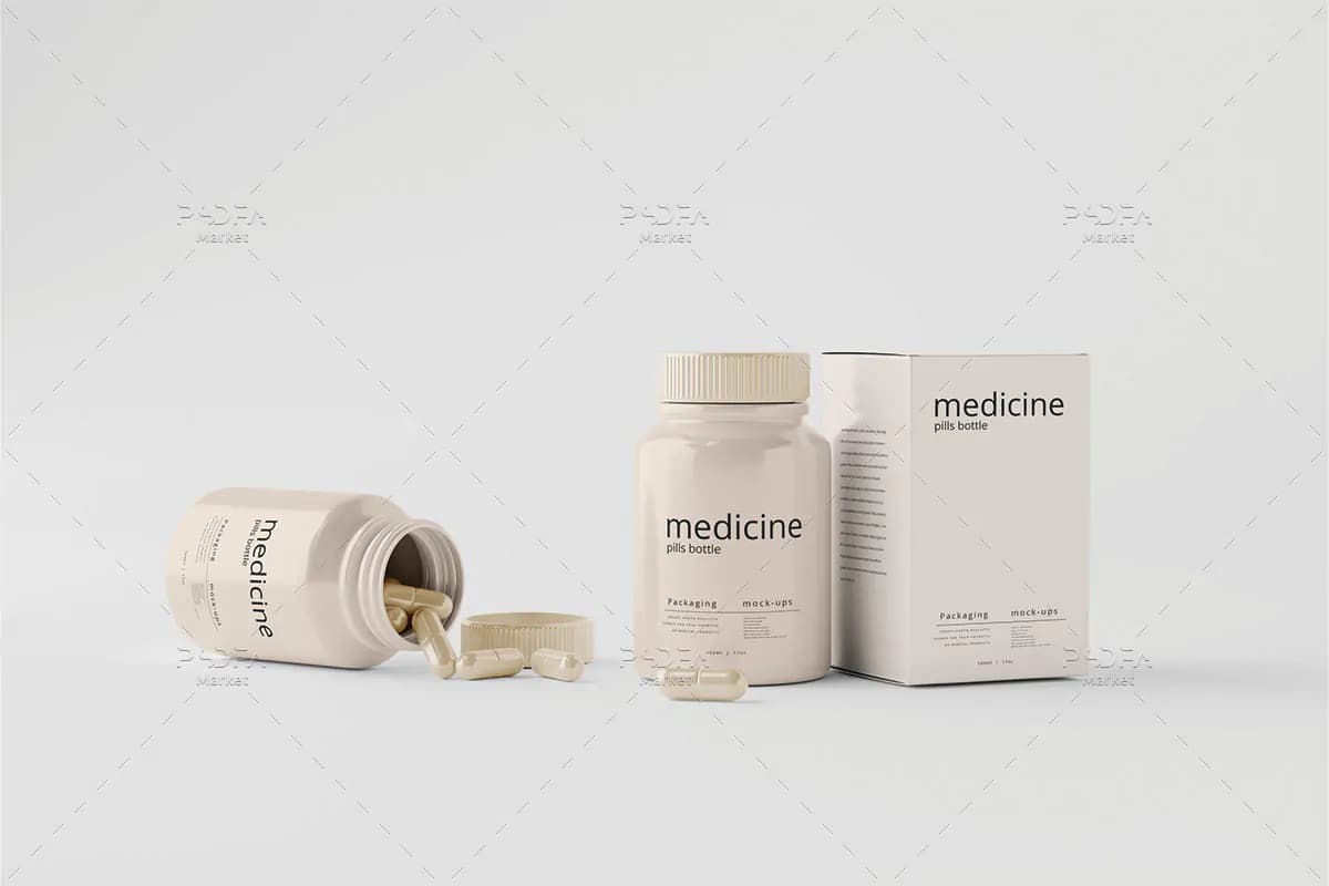 موکاپ قوطی کپسول دارویی
