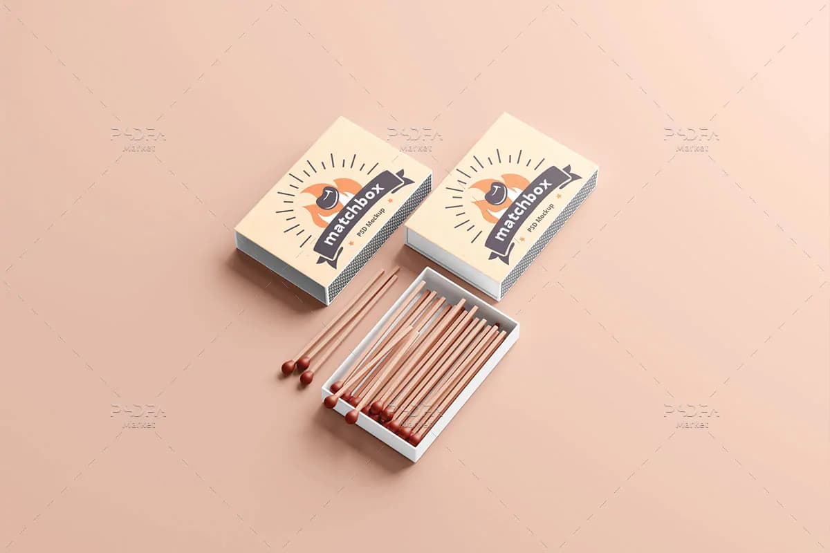 20 موکاپ جعبه و قوطی کبریت — تصویر ۴