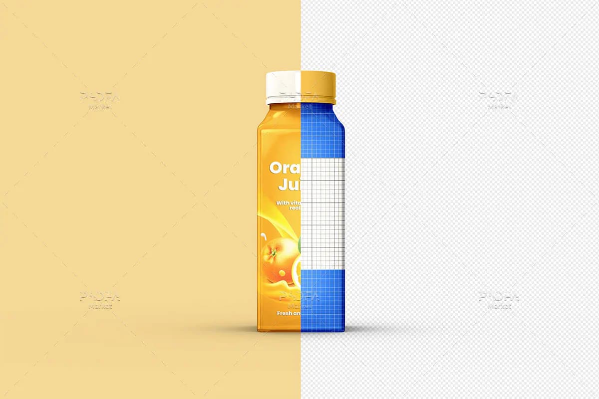 موکاپ بطری بسته بندی آبمیوه — تصویر ۵