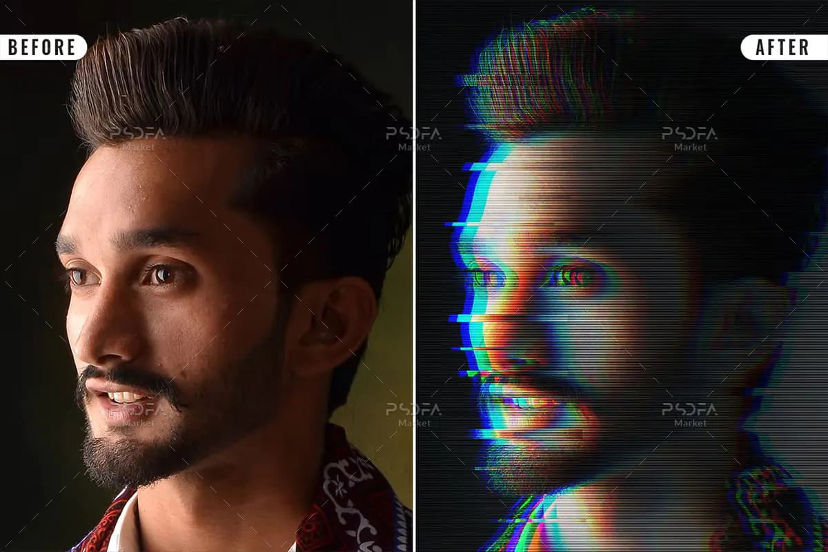 افکت عکس گلیچ و پارازیت — تصویر ۲