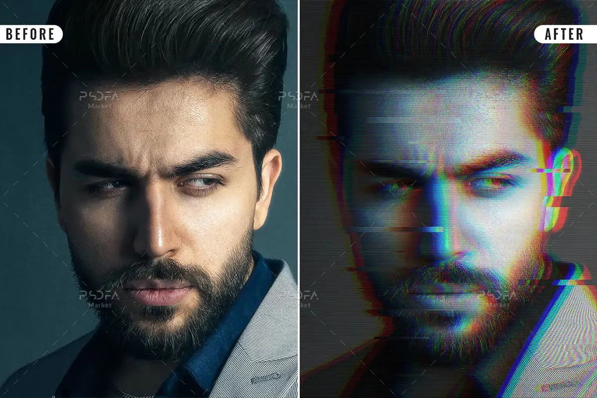 افکت عکس گلیچ و پارازیت — تصویر ۳