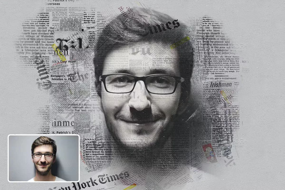 اکشن فتوشاپ ایجاد افکت روزنامه روی عکس — تصویر ۵