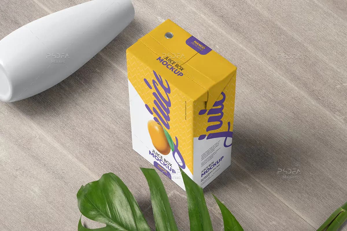 موکاپ پاکت بسته بندی آبمیوه — تصویر ۳