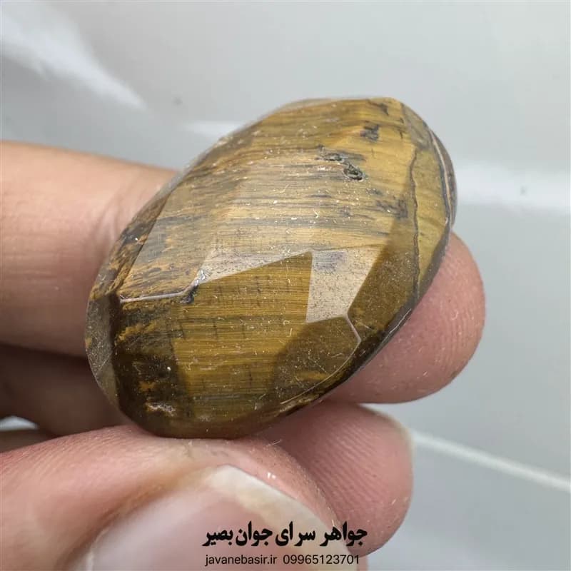 نگین چشم ببر طلایی | تراش دامله و فست