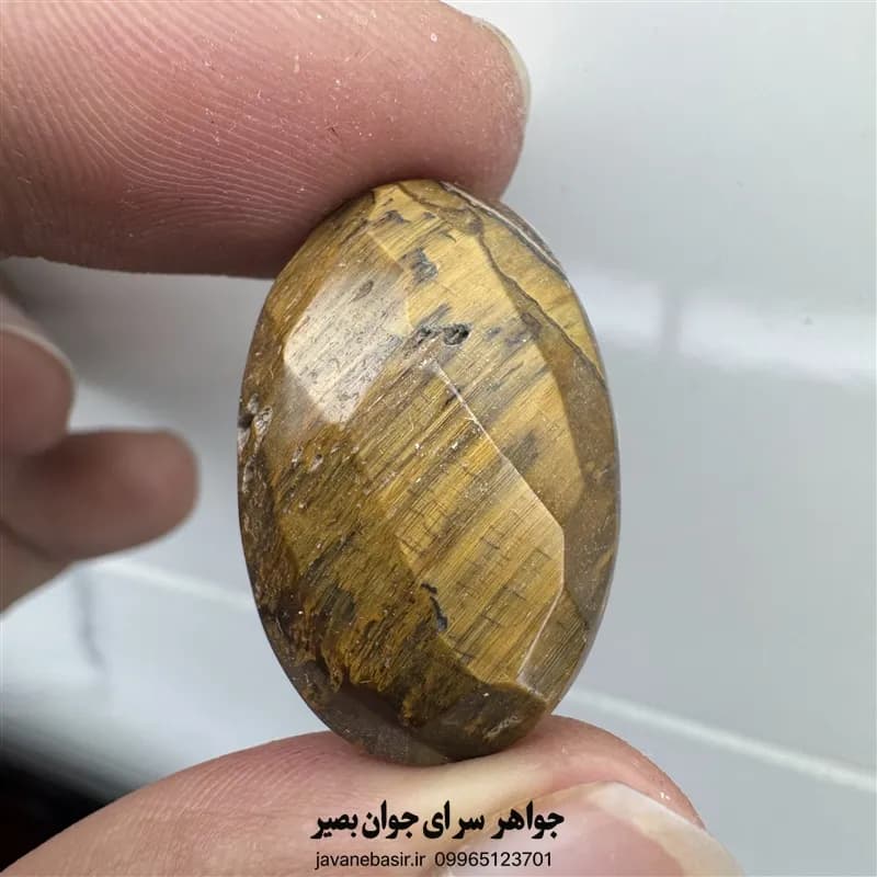 نگین چشم ببر طلایی | تراش دامله و فست — تصویر ۲