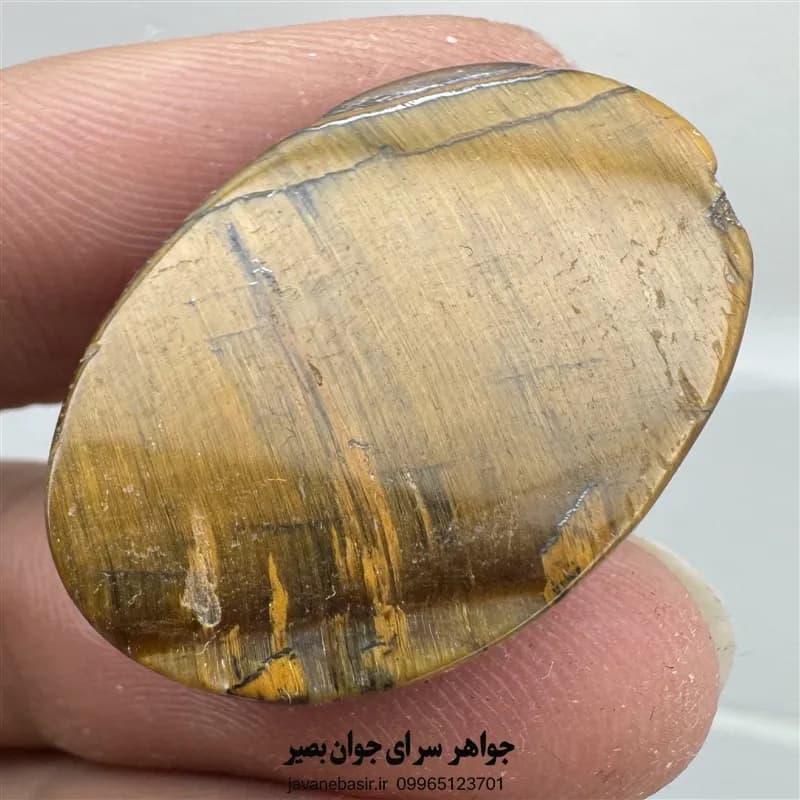 نگین چشم ببر طلایی | تراش دامله و فست — تصویر ۳