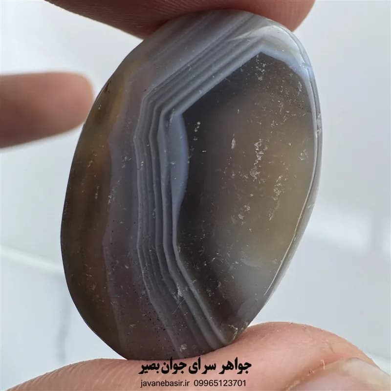 نگین عقیق سلیمانی زنده و فعال | تراش دامله اصل — تصویر ۲