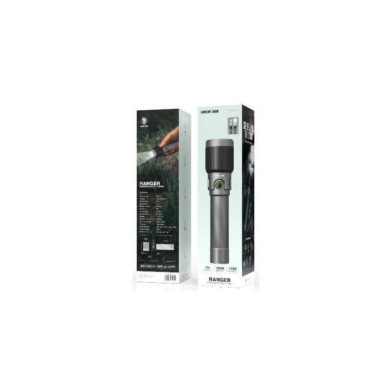 چراغ قوه شارژی قدرتمند ضد آب گرین لاین مدل Ranger Portable LED Torch 3000 mAh کد 3000