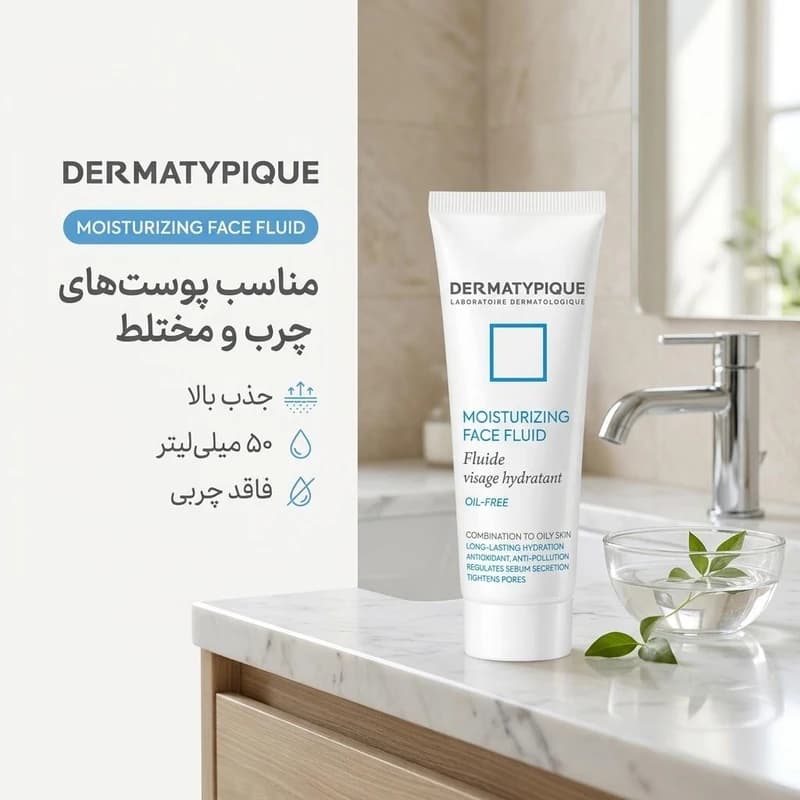 فلوئید مرطوب‌کننده درماتیپیک مدل 02 مناسب پوست های چرب و مختلط حجم 50 میلی‌لیتر — تصویر ۲