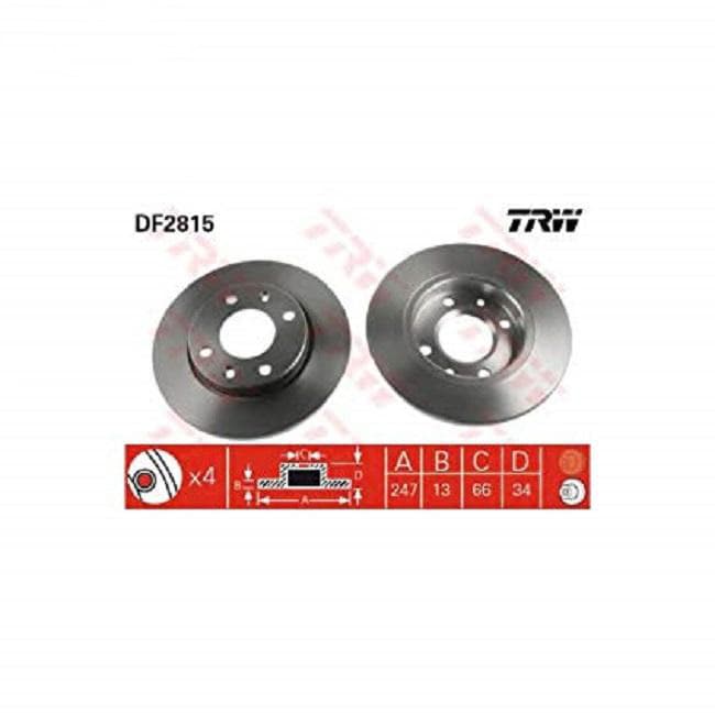 دیسک چرخ عقب پژو 206 تیپ 5 و 6 و صندوقدار تی آر دبلیو – TRW ( آلمان ) — تصویر ۸