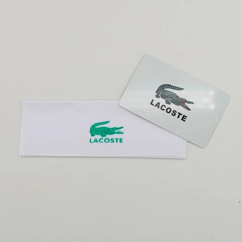 پک و قاب هارد عینک اورجینال لاگوست Lacoste سفید با مخمل سبز و جعبه تمساح — تصویر ۴