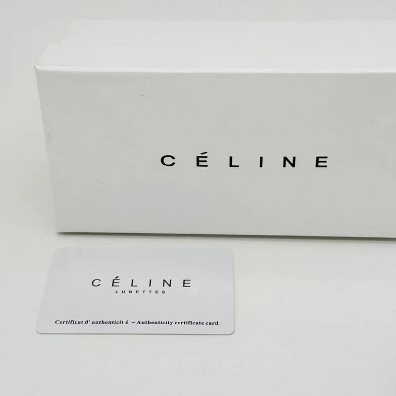 پک و قاب هارد عینک اورجینال سلین Celine پاریس سفید صدفی با هاردباکس — تصویر ۲