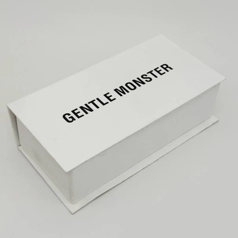 پک و جعبه عینک اورجینال جنتل مانستر Gentle Monster چرم سفید با هاردباکس — تصویر ۲