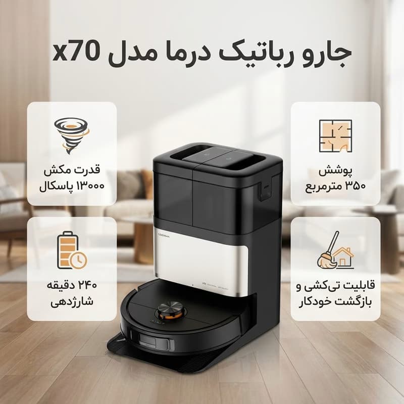 جارو رباتیک درما مدل x70 — تصویر ۳