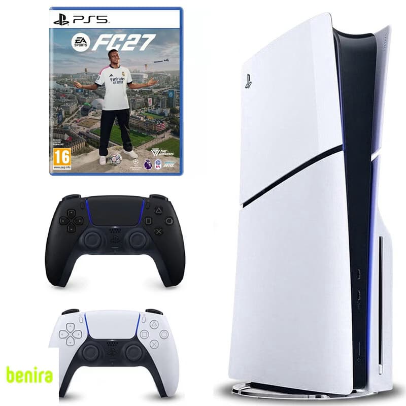 کنسول بازی سونی مدل PlayStation 5 Slim ظرفیت 1 ترابایت ریجن CFI-2116 اروپا به همراه دسته اضافی و بازی EA Sports FC 27