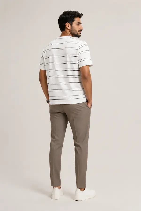 تیشرت مردانه بیسیک نخی Pull & Bear — تصویر ۳