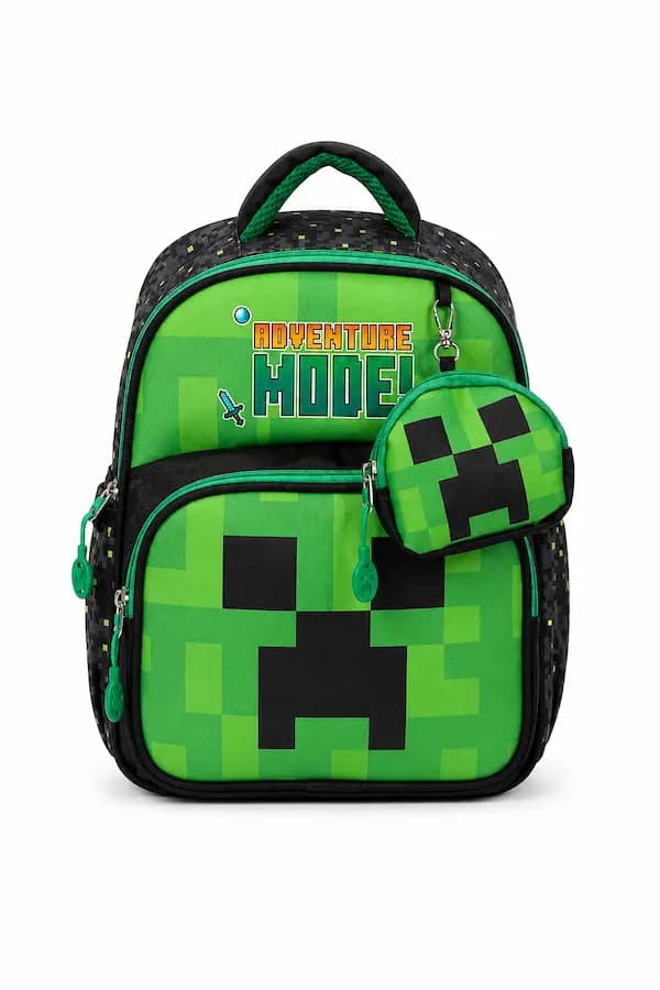 کوله‌پشتی پسرانه مهدکودک و پیش‌دبستانی Jasfur طرح Minecraft