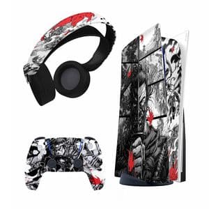 برچسب کنسول و دسته بازی و هدفون پلی استیشن 5 هاماگراف مدل Ghost of Tsushima مات مناسب برای دستگاه دیسک خور