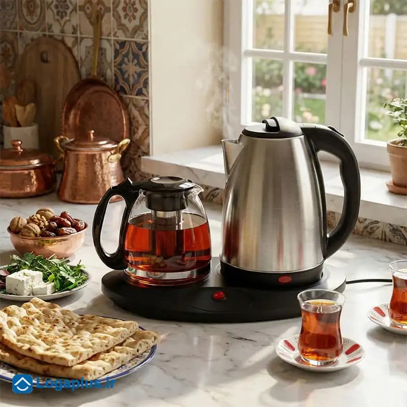 چای‌ ساز کنارهمی 2 لیتری گلوبال کیچن مدل GK-200 — تصویر ۶