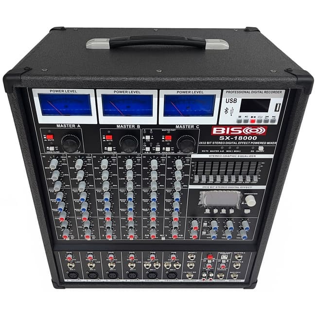 پاور میکسر اکو آمپلی فایر سه کانال بیسکو اس ایکس SX-18000 — تصویر ۳