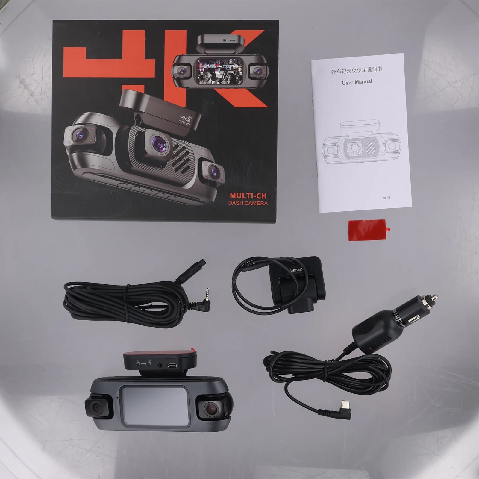 دوربین ثبت وقایع خودرو اتوویژن مدل چهار لنز کد Autovision W9 به همراه دوربین عقب — تصویر ۲