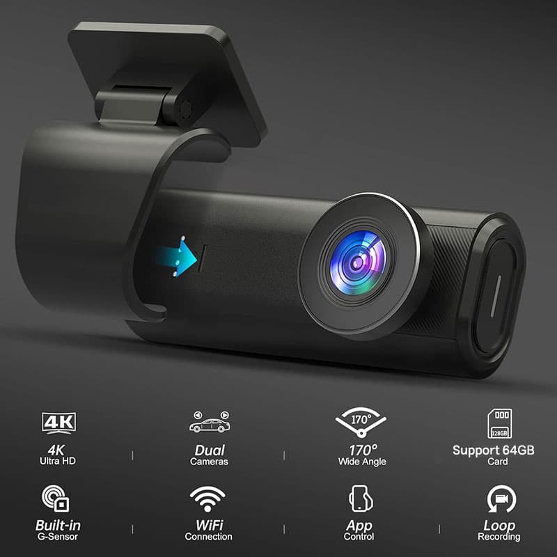 دوربین ثبت وقایع خودرو اتوویژن مدل OK309-4K+WiFi به همراه دوربین عقب — تصویر ۲