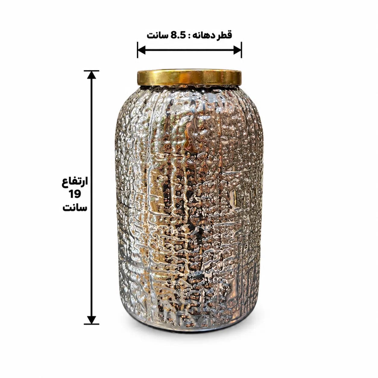 گلدان شیشه‌ای دکوری مدل زبرا نقلی — تصویر ۲