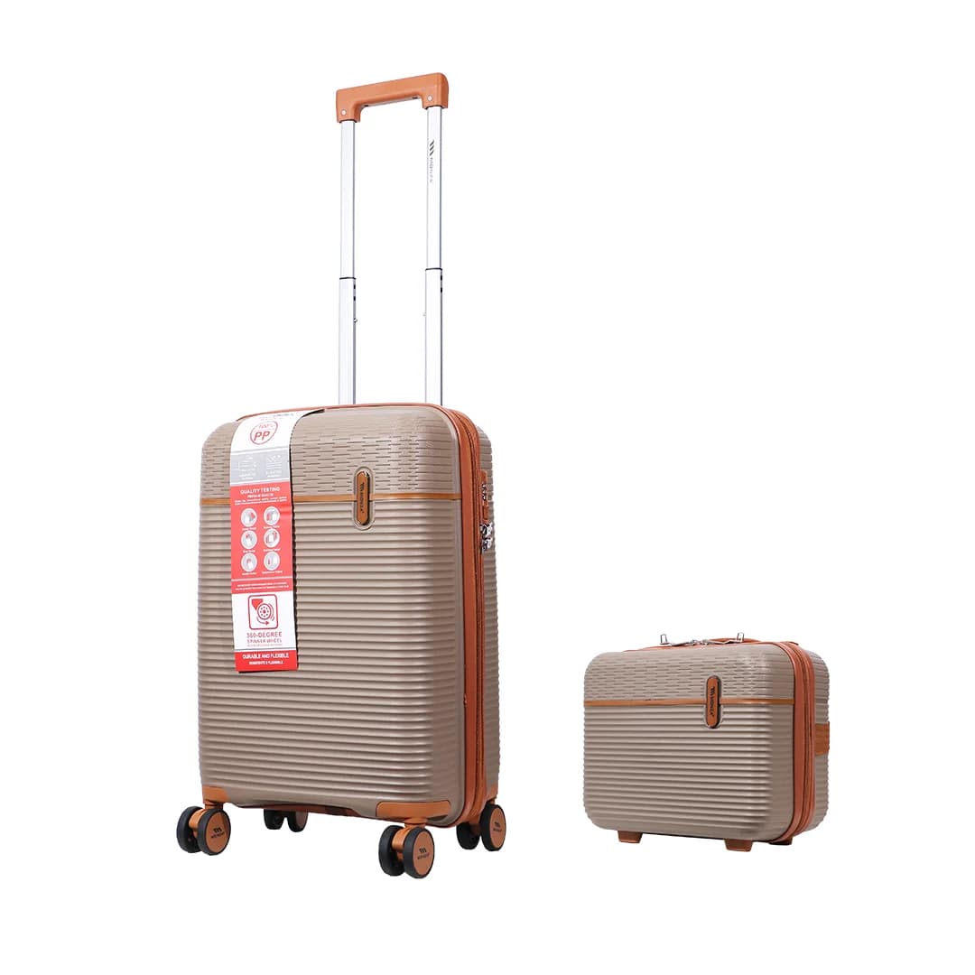 چمدان Monza مدل M-095-PP-SX سایز کوچک به همراه چمدان لوازم آرایشی