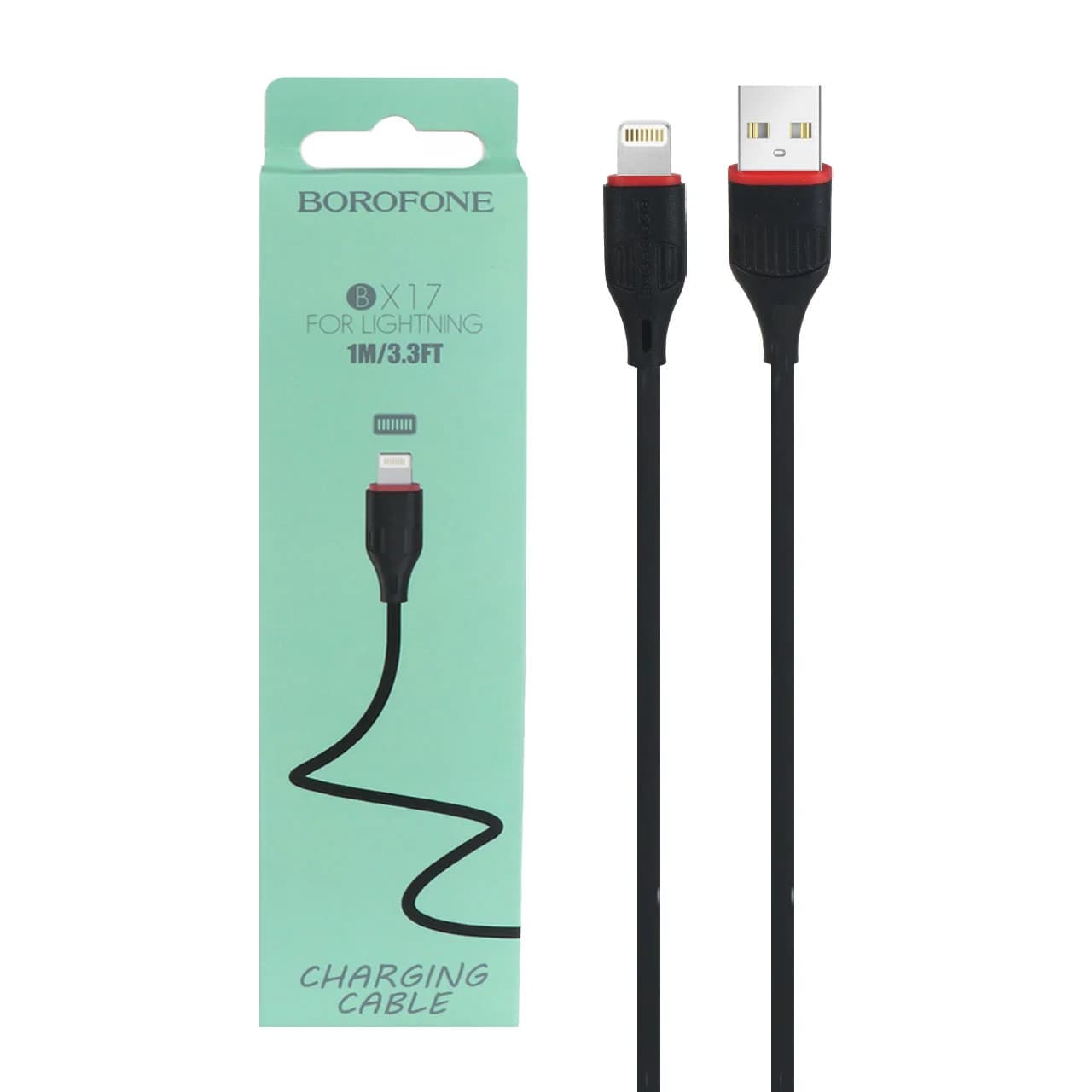 کابل شارژ آیفون BOROFONE مدل BX17-مشکی (گارانتی شش ماهه نیکان همراه)